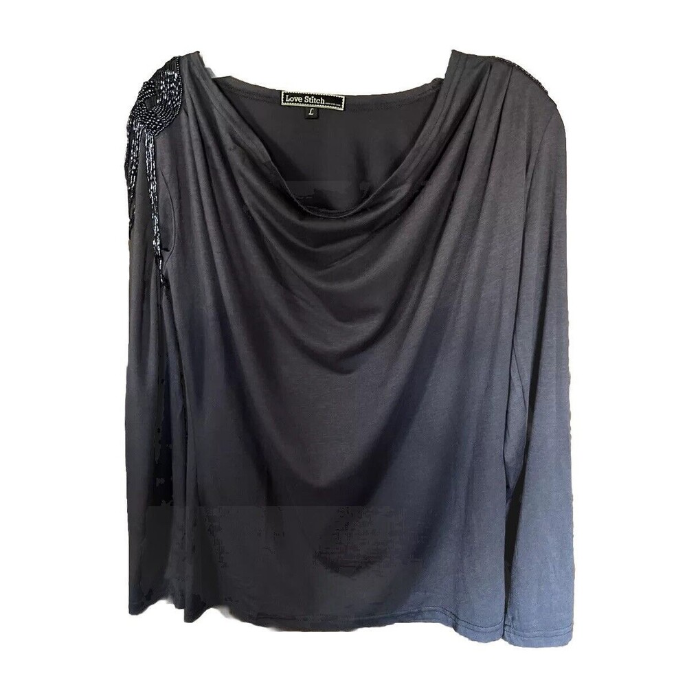 L Love Stich Gray Fancy Woman Top Ling Sleeves Syle=Imp-8692